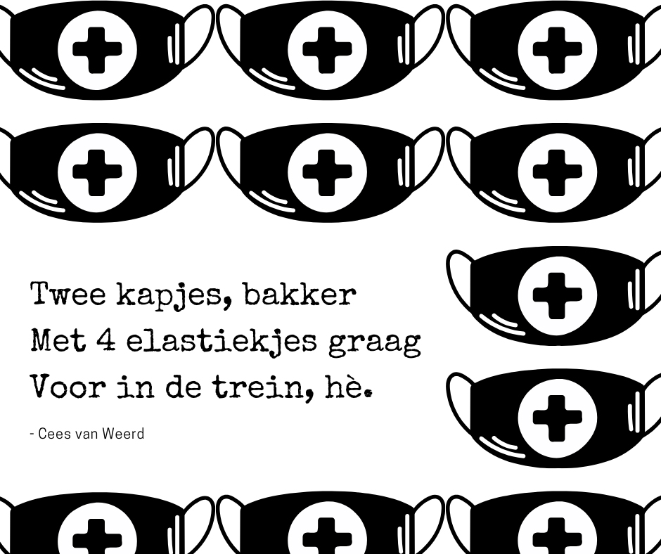 illustratie met mondkapjes
